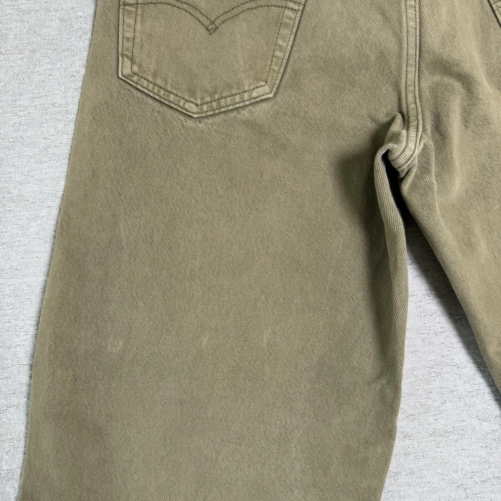 Levi's SilverTab Loose Jeans Womens 29x30 Khaki Green Straight Leg Denim Zip Fly - Picture 7 of 15